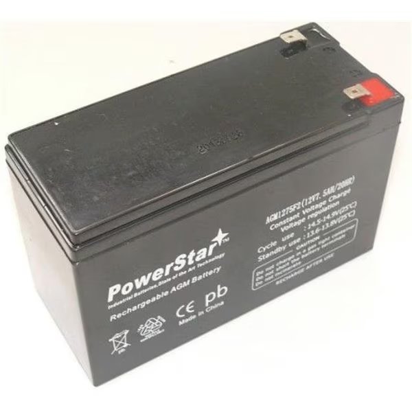 PowerStar AGM1275F2-14 12Volt 7.0Ah 12V 7Ah Sealed Lead Acid Battery Sla With F1 Terminal, Powerstar, Mfr#: AGM1275F2-14